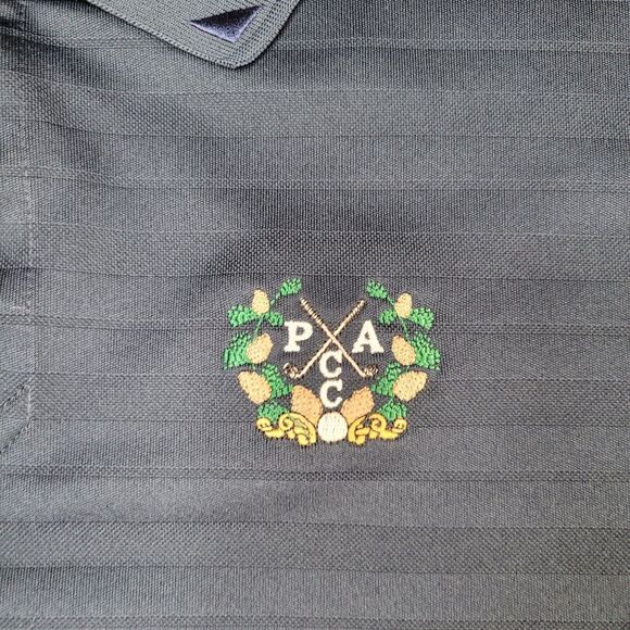 Ahead Golf Shirt Mens Large Black PCCA Logo Short Sleeve Stretch Performance - Picture 3 of 10